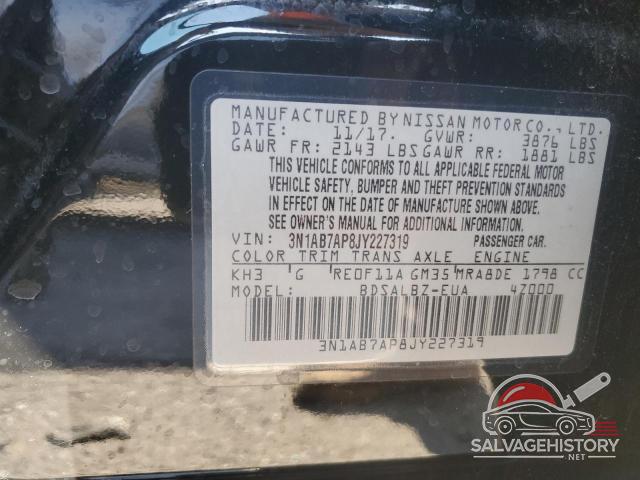 3N1AB7AP8JY227319 2018 NISSAN SENTRA photo no. 12