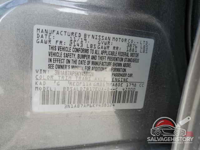 3N1AB7AP6KY458124 2019 NISSAN SENTRA photo no. 13