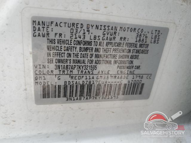 3N1AB7AP7KY321595 2019 NISSAN SENTRA photo no. 12