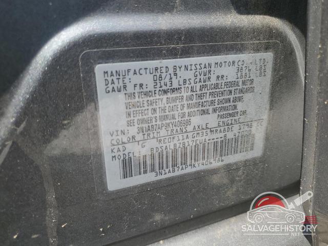 3N1AB7AP9KY406986 2019 NISSAN SENTRA photo no. 12