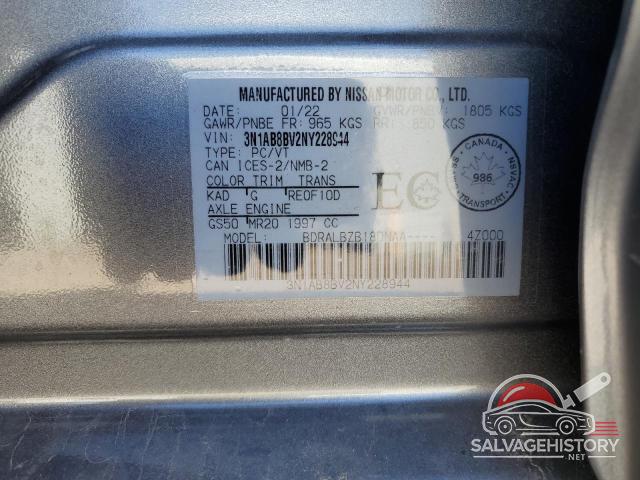 3N1AB8BV2NY228944 2022 NISSAN SENTRA photo no. 12