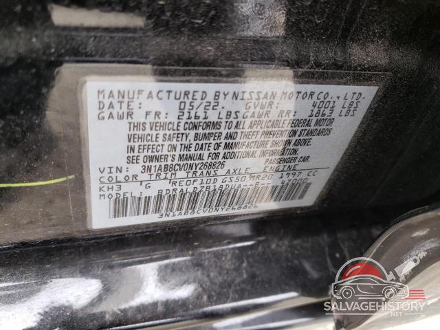 3N1AB8CV0NY268826 2022 NISSAN SENTRA photo no. 12