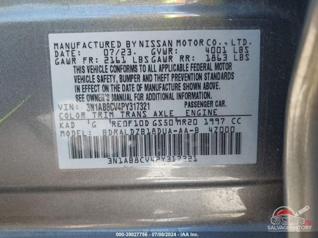 3N1AB8CV4PY317321 2023 NISSAN SENTRA photo no. 9