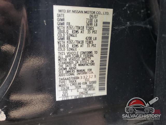 1N6AA07D88N332323 2008 NISSAN TITAN photo no. 12