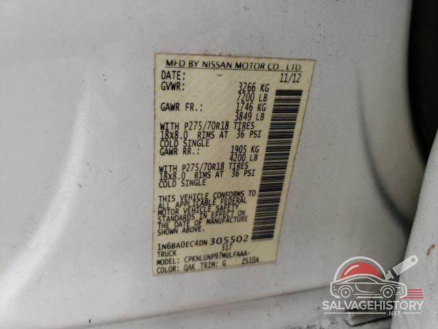 1N6BA0EC4DN305502 2013 NISSAN TITAN photo no. 12