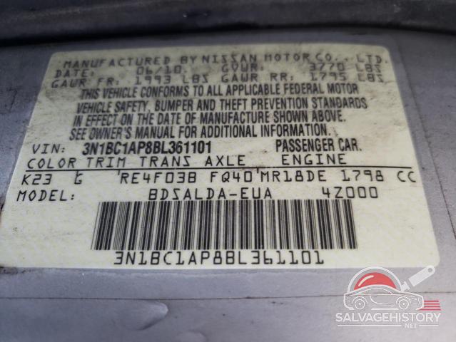 3N1BC1AP8BL361101 2011 NISSAN VERSA photo no. 12