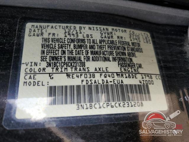 3N1BC1CP6CK231208 2012 NISSAN VERSA photo no. 12
