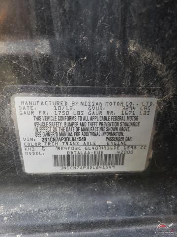 3N1CN7AP3DL841549 2013 NISSAN VERSA photo no. 13