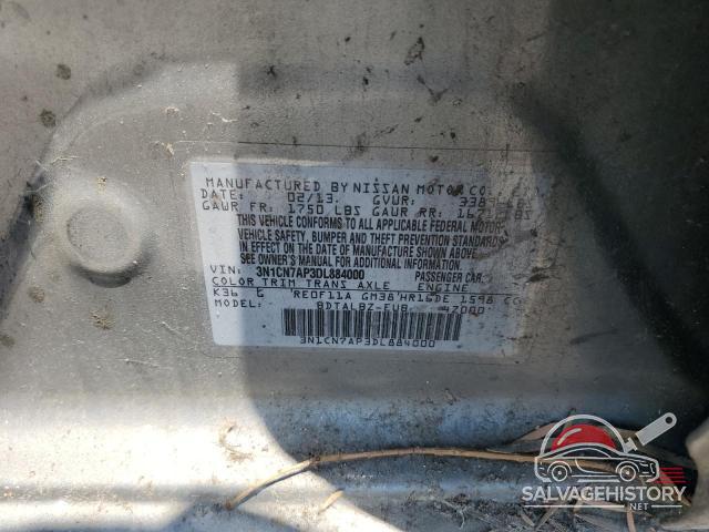 3N1CN7AP3DL884000 2013 NISSAN VERSA photo no. 12