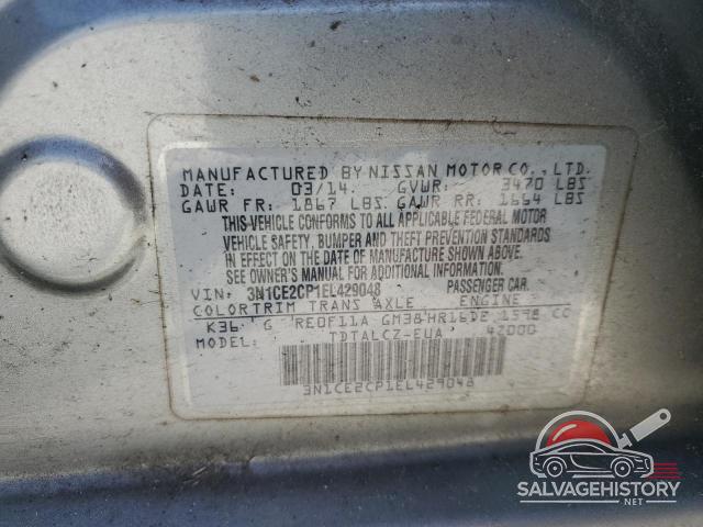 3N1CE2CP1EL429048 2014 NISSAN VERSA photo no. 13