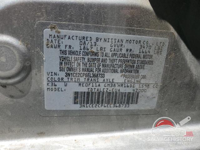 3N1CE2CP6EL368733 2014 NISSAN VERSA photo no. 12
