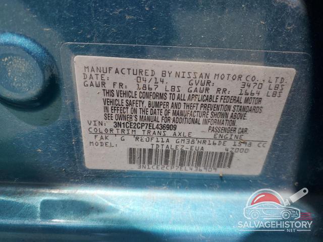 3N1CE2CP7EL436909 2014 NISSAN VERSA photo no. 13
