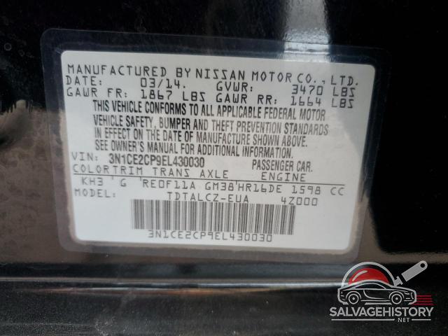 3N1CE2CP9EL430030 2014 NISSAN VERSA photo no. 12