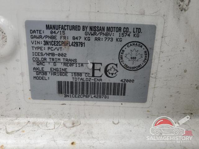 3N1CE2CP6FL429791 2015 NISSAN VERSA photo no. 13