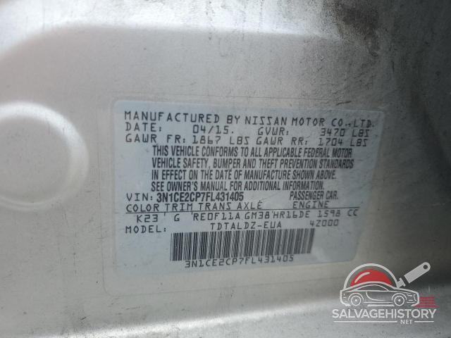 3N1CE2CP7FL431405 2015 NISSAN VERSA photo no. 12