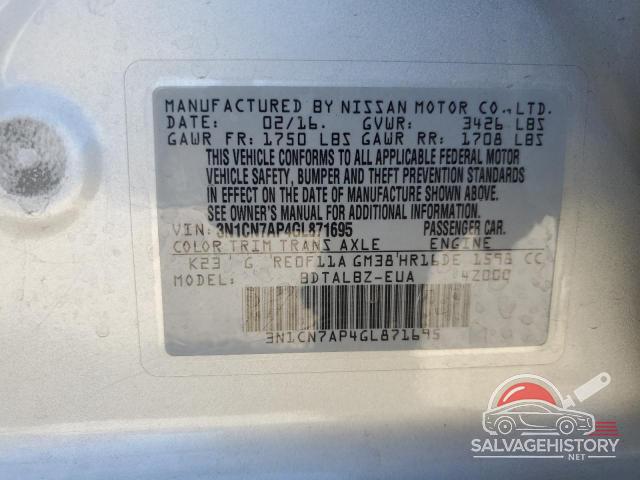 3N1CN7AP4GL871695 2016 NISSAN VERSA photo no. 13