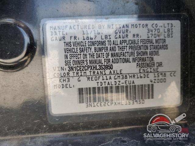 3N1CE2CPXHL353950 2017 NISSAN VERSA photo no. 12