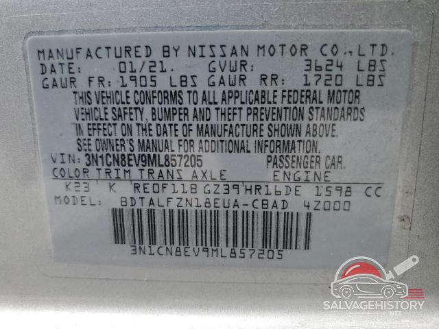 3N1CN8EV9ML857205 2021 NISSAN VERSA photo no. 12
