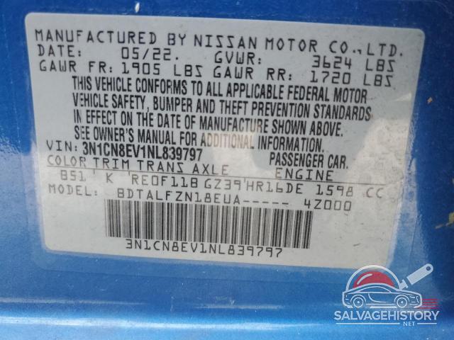 3N1CN8EV1NL839797 2022 NISSAN VERSA photo no. 12