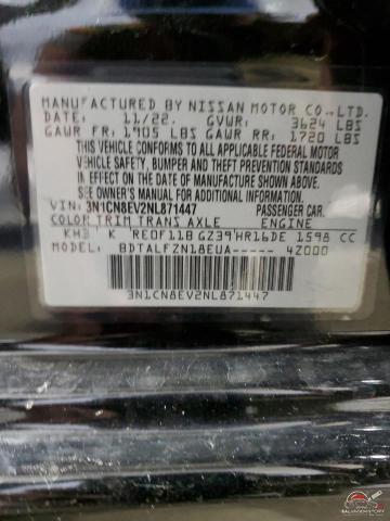 3N1CN8EV2NL871447 2022 NISSAN VERSA photo no. 12