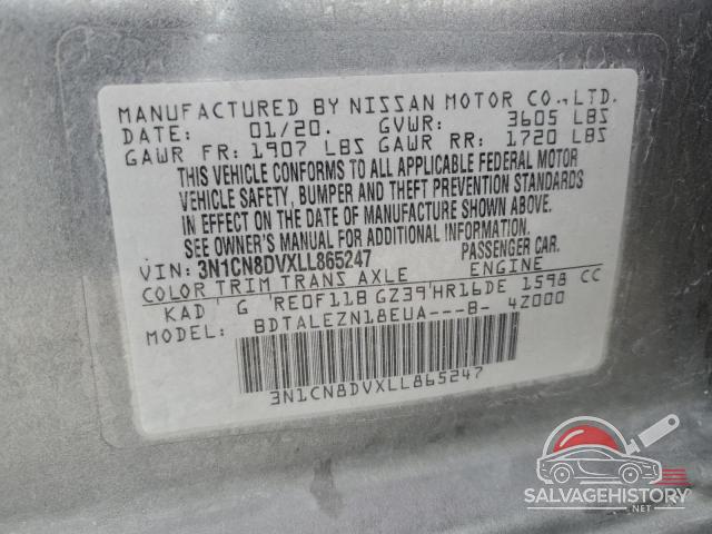 3N1CN8DVXLL865247 2020 NISSAN VERSA S photo no. 12