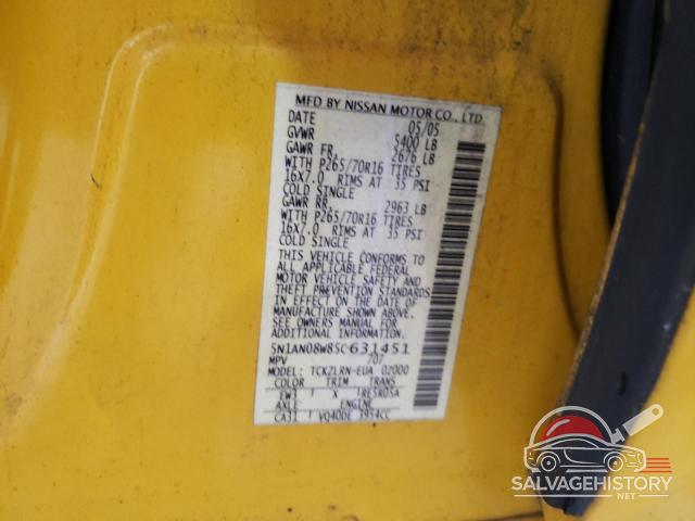 5N1AN08W85C631451 2005 NISSAN XTERRA photo no. 13