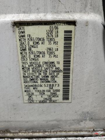 5N1AN08U16C528873 2006 NISSAN XTERRA photo no. 13