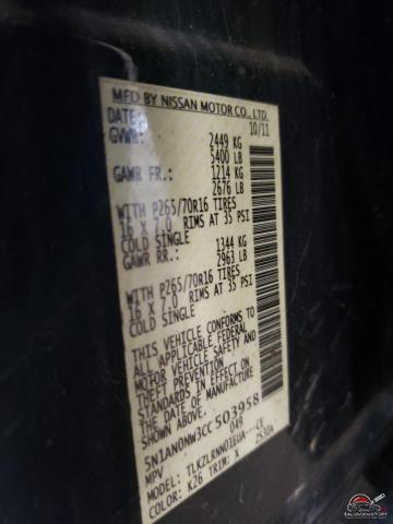 5N1AN0NW3CC503958 2012 NISSAN XTERRA photo no. 13