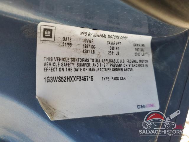 1G3WS52HXXF346715 1999 OLDSMOBILE INTRIGUE photo no. 12