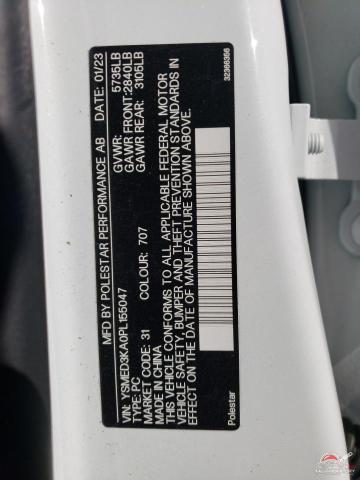 YSMED3KA0PL155047 2023 POLESTAR 2 photo no. 12