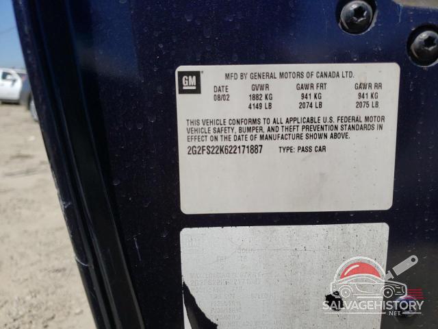 2G2FS22K622171887 2002 PONTIAC FIREBIRD photo no. 12