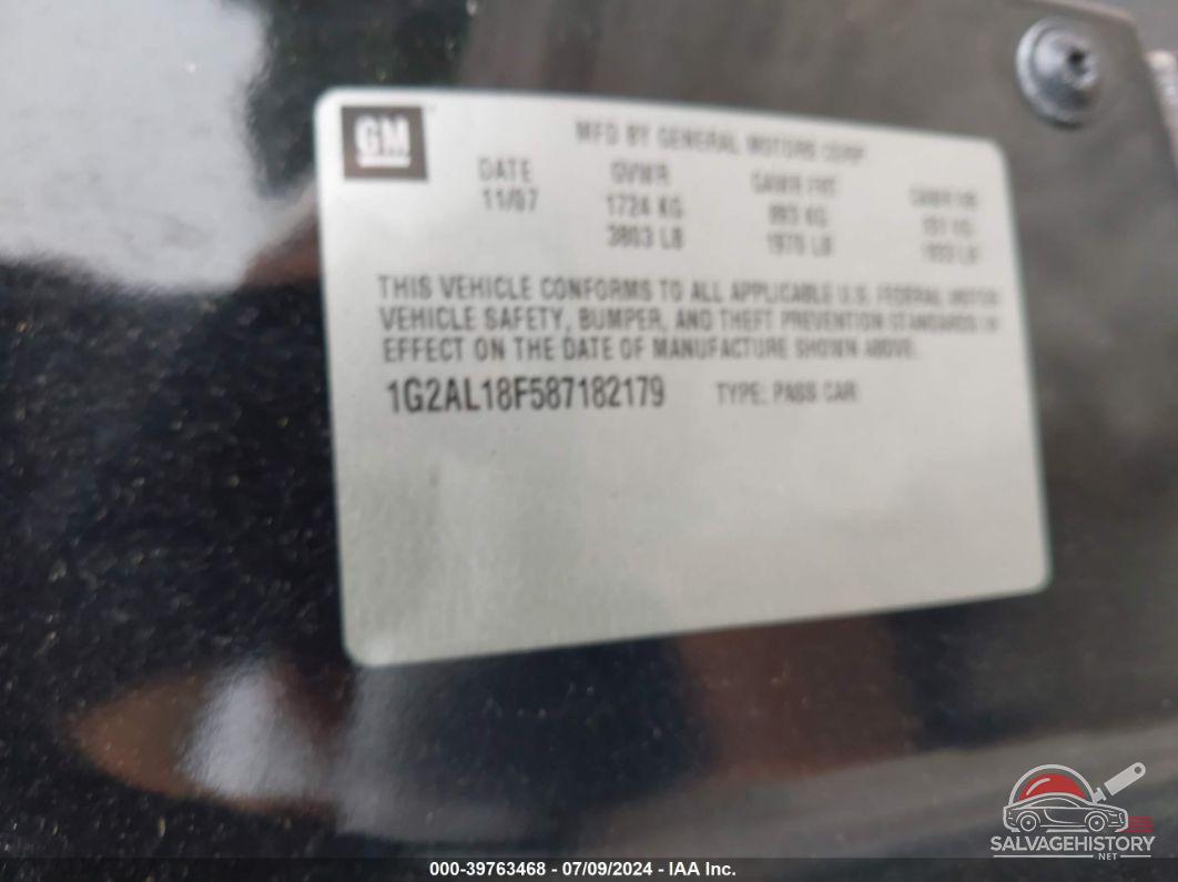 1G2AL18F587182179 2008 PONTIAC G5 photo no. 9