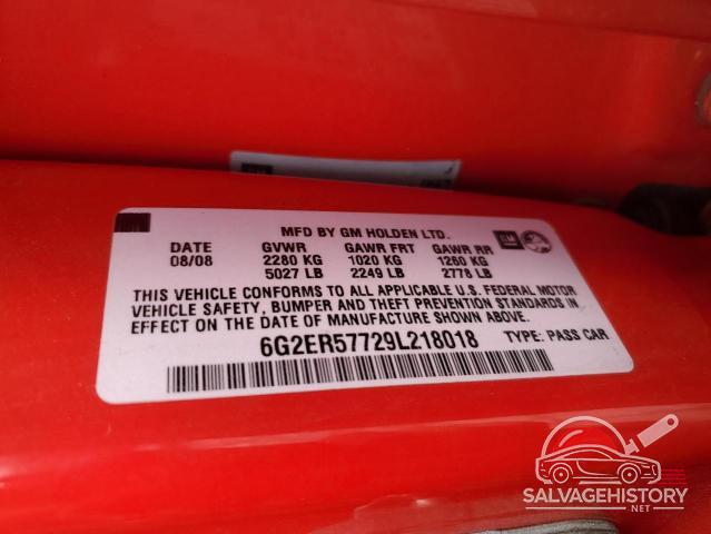 6G2ER57729L218018 2009 PONTIAC G8 photo no. 12