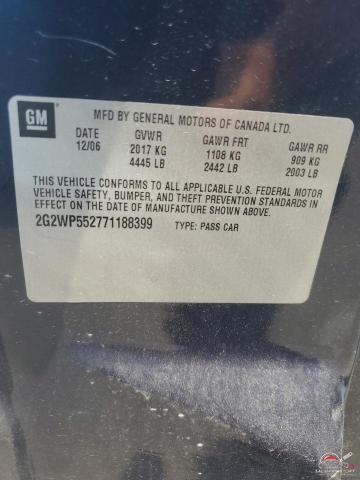 2G2WP552771188399 2007 PONTIAC GRANDPRIX photo no. 12