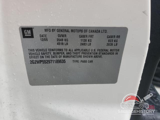 2G2WP552971189635 2007 PONTIAC GRANDPRIX photo no. 12