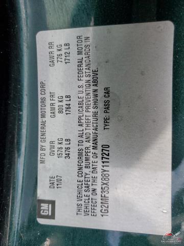 1G2MF35X88Y117270 2008 PONTIAC SOLSTICE photo no. 12