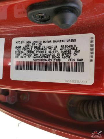 5Y2SM6E0XAZ417308 2010 PONTIAC VIBE photo no. 13