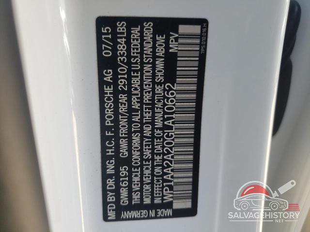 WP1AA2A20GLA10662 2016 PORSCHE CAYENNE photo no. 13