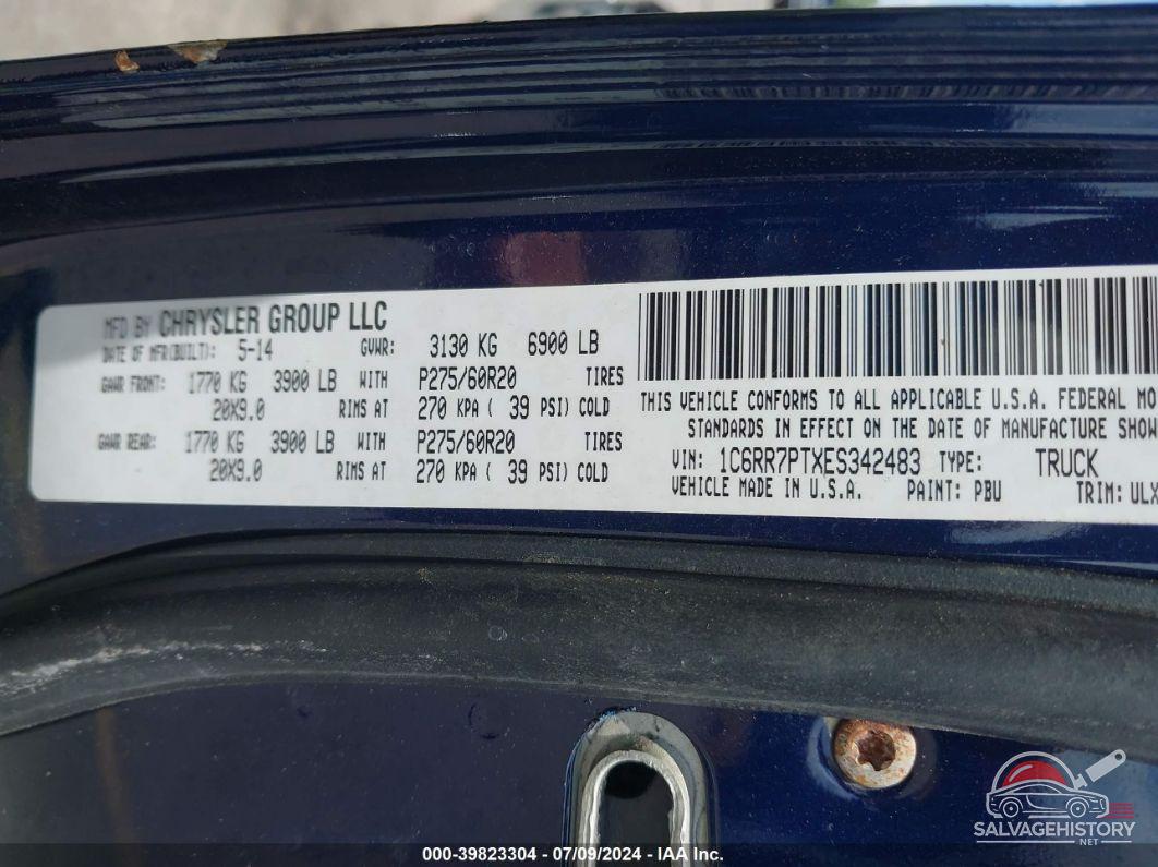 1C6RR7PTXES342483 2014 RAM 1500 photo no. 9