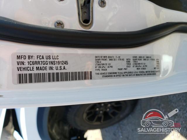 1C6RR7GG1NS191245 2022 RAM 1500 photo no. 12