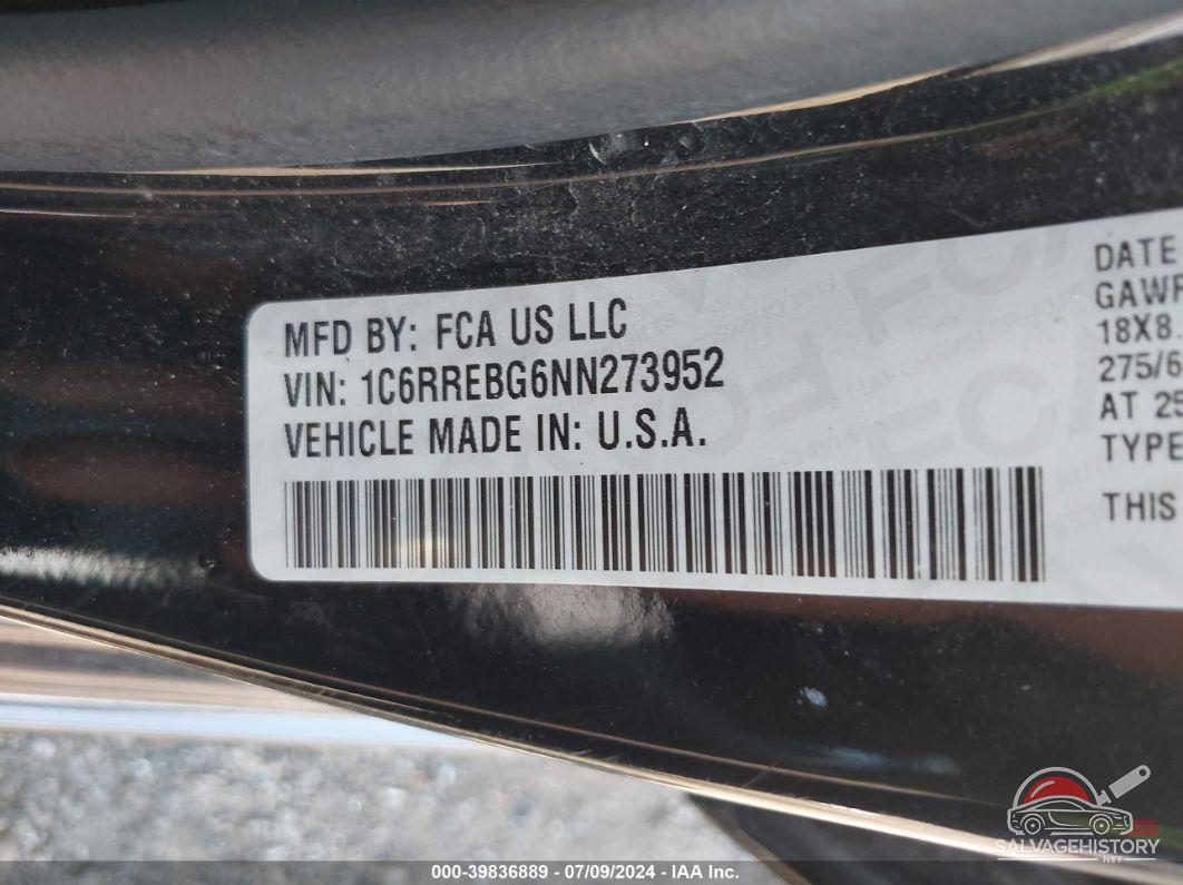 1C6RREBG6NN273952 2022 RAM 1500 photo no. 9