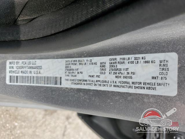 1C6SRFFT4NN449203 2022 RAM 1500 photo no. 12