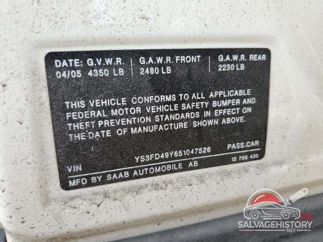YS3FD49Y651047526 2005 SAAB 9 3 photo no. 12