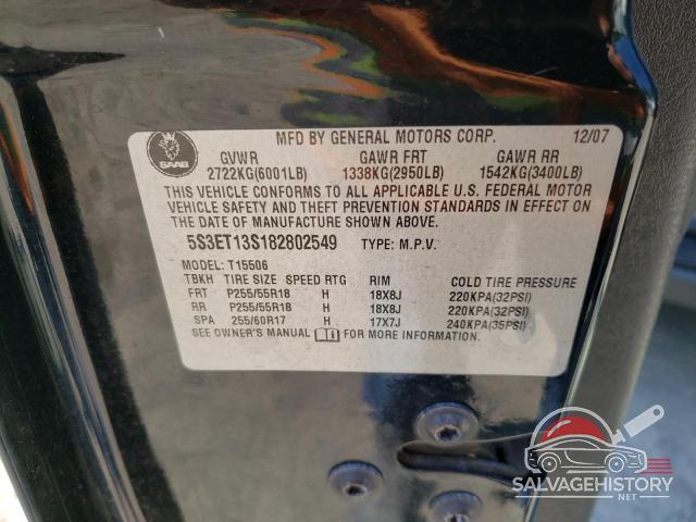 5S3ET13S182802549 2008 SAAB 9-7X photo no. 14