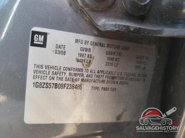 1G8ZS57B08F238486 2008 SATURN AURA photo no. 12