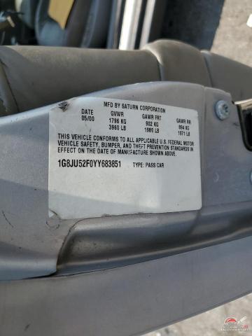 1G8JU52F0YY683851 2000 SATURN S-SERIES photo no. 12