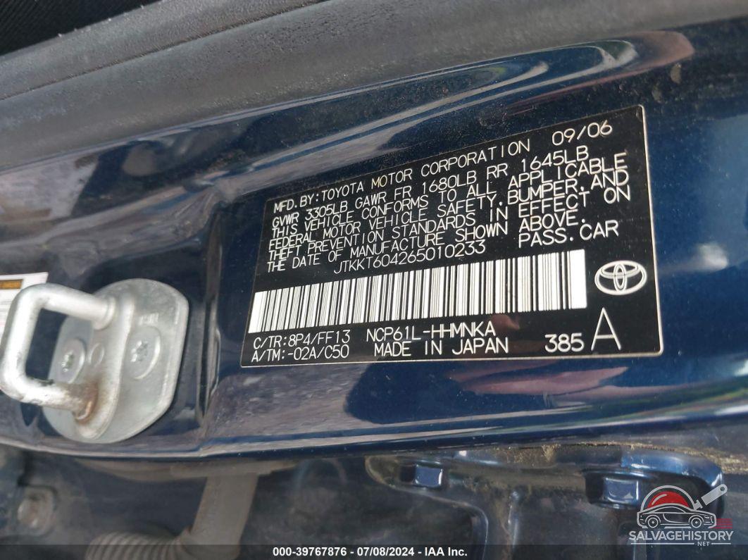 JTKKT604265010233 2006 SCION XA photo no. 9