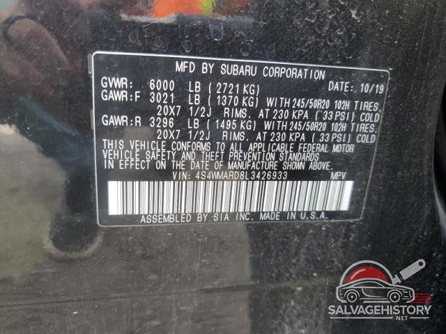 4S4WMARD8L3426933 2020 SUBARU ASCENT photo no. 13
