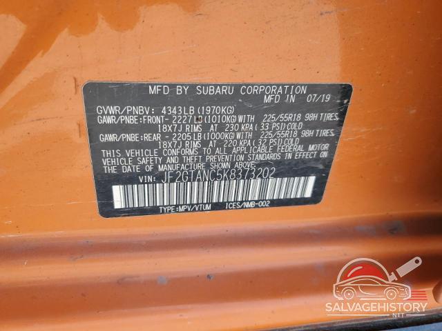 JF2GTANC5K8373202 2019 SUBARU CROSSTREK photo no. 13