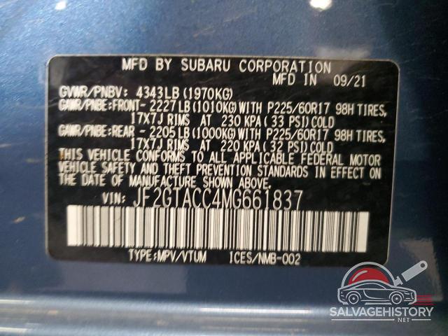 JF2GTACC4MG661837 2021 SUBARU CROSSTREK photo no. 13